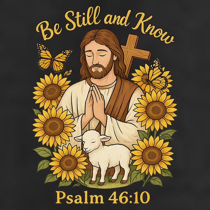 Be Still And Know Bible Verse Jesus With Lamb And Cross Adult Drive Performance Visor