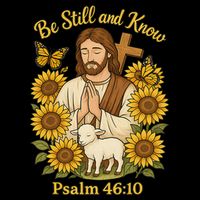Be Still And Know Bible Verse Jesus With Lamb And Cross 16 in Basic Backpack