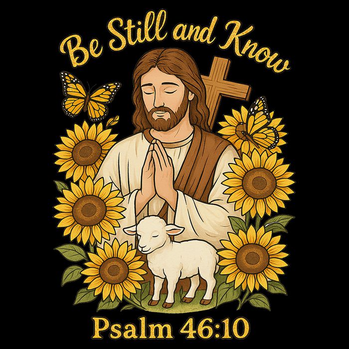 Be Still And Know Bible Verse Jesus With Lamb And Cross 16 in Basic Backpack