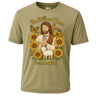 Be Still And Know Bible Verse Jesus With Lamb And Cross Performance Shirt