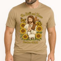 Be Still And Know Bible Verse Jesus With Lamb And Cross Cooling Performance Crew T-Shirt