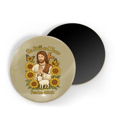 Be Still And Know Bible Verse Jesus With Lamb And Cross Magnet