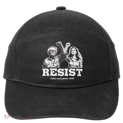Bernie Sanders AOC Fighting Oligarchy  7-Panel Snapback Hat