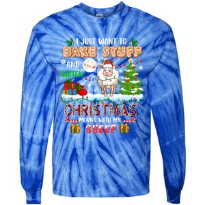 Bake Stuff And Watch Xmas Movies With My Sheep Santa Farmer Gift Tie-Dye Long Sleeve Shirt