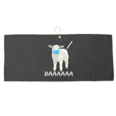 Baaaa Sheeple Anti Mask & Vaccine Large Microfiber Waffle Golf Towel