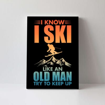 Best Ski Art For Grandpa Skiing Nordic Skier Skiing Gift Canvas