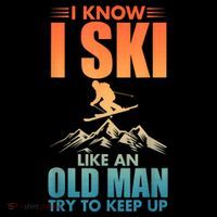 Best Ski Art For Grandpa Skiing Nordic Skier Skiing Gift Women's V-Neck T-Shirt