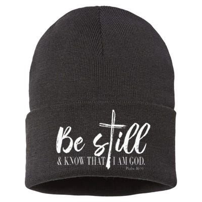 Be Still And Know That I Am God Psalm 46 10 Sustainable Knit Beanie