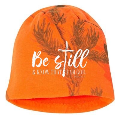 Be Still And Know That I Am God Psalm 46 10 Kati - Camo Knit Beanie