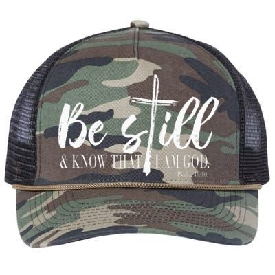 Be Still And Know That I Am God Psalm 46 10 Retro Rope Trucker Hat Cap