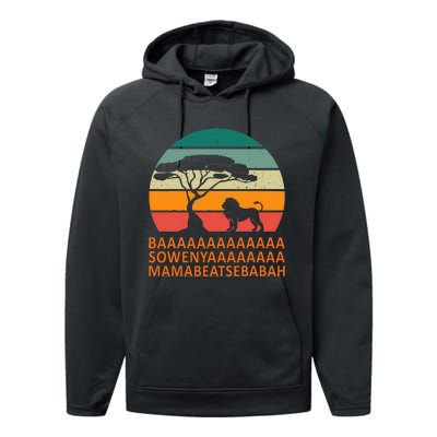 Baaa Sowenyaaa African King Lion African Savana Lion Performance Fleece Hoodie