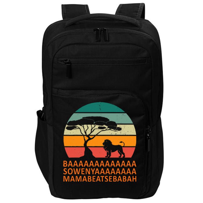 Baaa Sowenyaaa African King Lion African Savana Lion Impact Tech Backpack