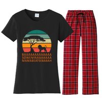 Baaa Sowenyaaa African King Lion African Savana Lion Women's Flannel Pajama Set