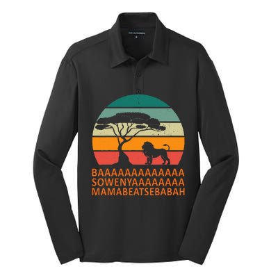 Baaa Sowenyaaa African King Lion African Savana Lion Silk Touch Performance Long Sleeve Polo