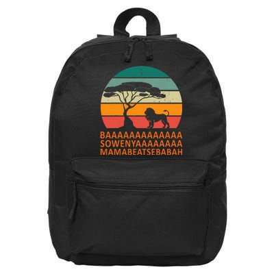 Baaa Sowenyaaa African King Lion African Savana Lion 16 in Basic Backpack