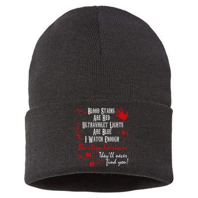 Blood Stains Are Redblood Or Murder Show And Secret Sustainable Knit Beanie