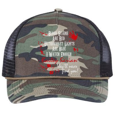 Blood Stains Are Redblood Or Murder Show And Secret Retro Rope Trucker Hat Cap