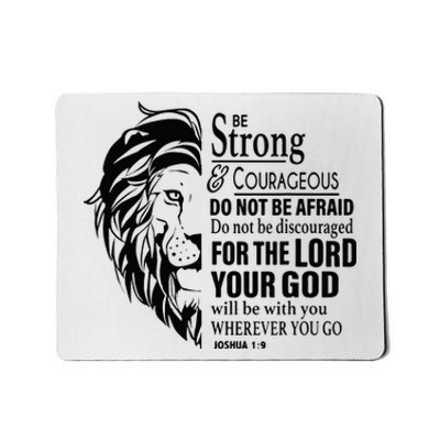 Be Strong and Courageous Christian Joshua 19 Jesus God Cross Mousepad