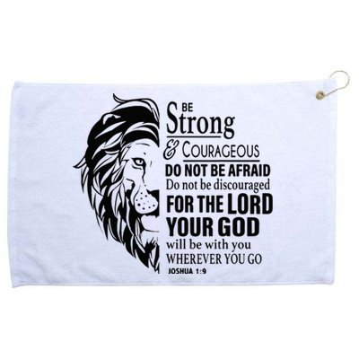 Be Strong and Courageous Christian Joshua 19 Jesus God Cross Grommeted Golf Towel