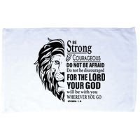 Be Strong and Courageous Christian Joshua 19 Jesus God Cross Microfiber Hand Towel