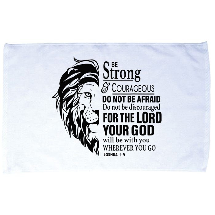 Be Strong and Courageous Christian Joshua 19 Jesus God Cross Microfiber Hand Towel