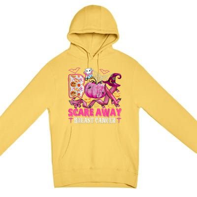 Boo Scare Away Breast Cancer Pink Ribbon Spider Halloween Premium Pullover Hoodie