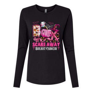 Boo Scare Away Breast Cancer Pink Ribbon Spider Halloween Womens Cotton Relaxed Long Sleeve T-Shirt