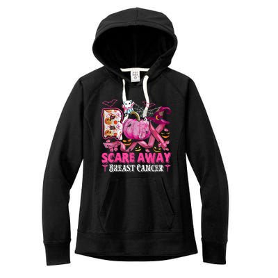 Boo Scare Away Breast Cancer Pink Ribbon Spider Halloween Women's Fleece Hoodie