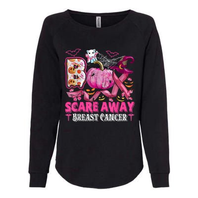 Boo Scare Away Breast Cancer Pink Ribbon Spider Halloween Womens California Wash Sweatshirt