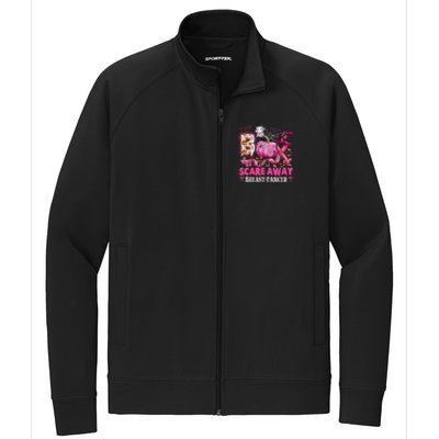 Boo Scare Away Breast Cancer Pink Ribbon Spider Halloween Stretch Full-Zip Cadet Jacket