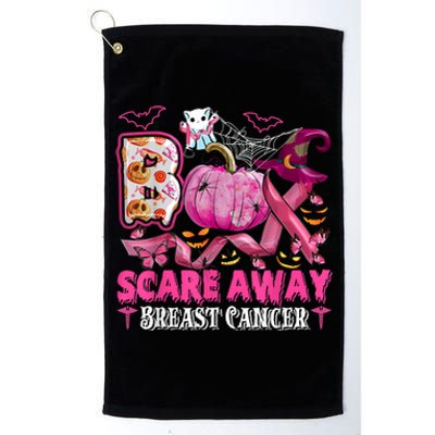 Boo Scare Away Breast Cancer Pink Ribbon Spider Halloween Platinum Collection Golf Towel