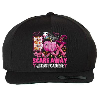 Boo Scare Away Breast Cancer Pink Ribbon Spider Halloween Wool Snapback Cap