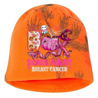 Boo Scare Away Breast Cancer Pink Ribbon Spider Halloween Kati - Camo Knit Beanie