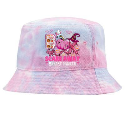 Boo Scare Away Breast Cancer Pink Ribbon Spider Halloween Tie-Dyed Bucket Hat