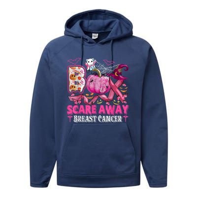 Boo Scare Away Breast Cancer Pink Ribbon Spider Halloween Performance Fleece Hoodie