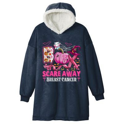 Boo Scare Away Breast Cancer Pink Ribbon Spider Halloween Hooded Wearable Blanket