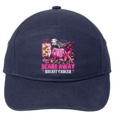 Boo Scare Away Breast Cancer Pink Ribbon Spider Halloween 7-Panel Snapback Hat