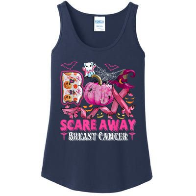 Boo Scare Away Breast Cancer Pink Ribbon Spider Halloween Ladies Essential Tank