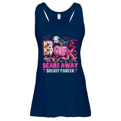 Boo Scare Away Breast Cancer Pink Ribbon Spider Halloween Ladies Essential Flowy Tank