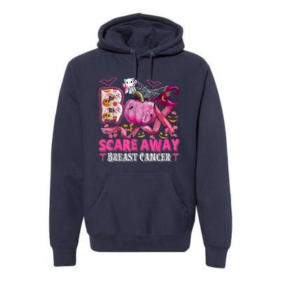 Boo Scare Away Breast Cancer Pink Ribbon Spider Halloween Premium Hoodie