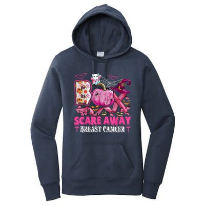 Boo Scare Away Breast Cancer Pink Ribbon Spider Halloween Women's Pullover Hoodie