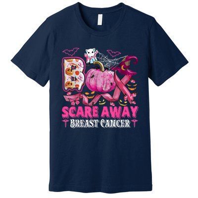 Boo Scare Away Breast Cancer Pink Ribbon Spider Halloween Premium T-Shirt