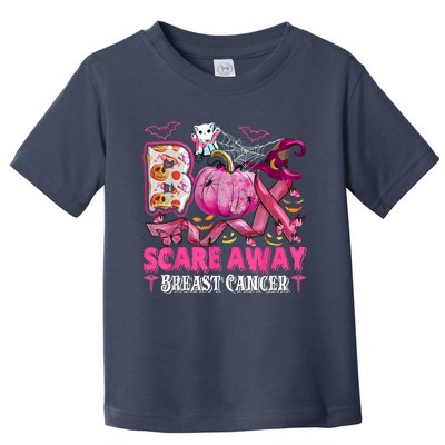 Boo Scare Away Breast Cancer Pink Ribbon Spider Halloween Toddler T-Shirt