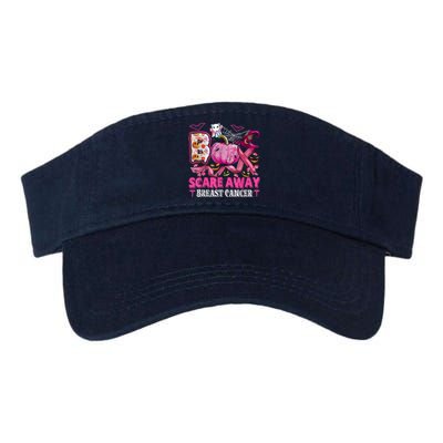 Boo Scare Away Breast Cancer Pink Ribbon Spider Halloween Valucap Bio-Washed Visor