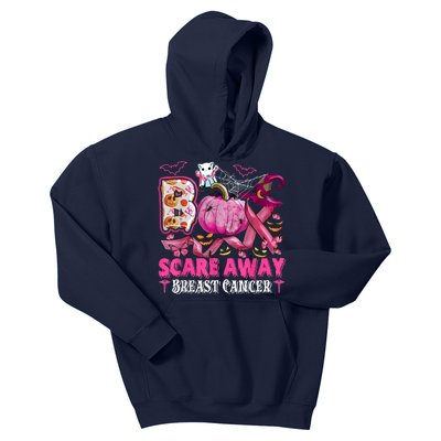 Boo Scare Away Breast Cancer Pink Ribbon Spider Halloween Kids Hoodie