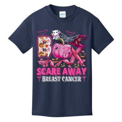 Boo Scare Away Breast Cancer Pink Ribbon Spider Halloween Kids T-Shirt