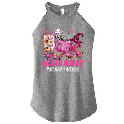 Boo Scare Away Breast Cancer Pink Ribbon Spider Halloween Women's Perfect Tri Rocker Tank