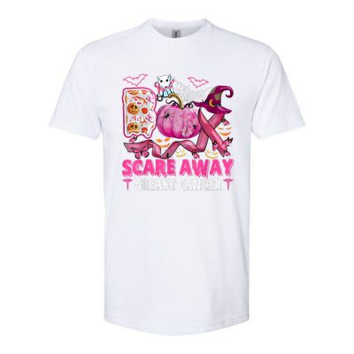 Boo Scare Away Breast Cancer Pink Ribbon Spider Halloween Softstyle CVC T-Shirt