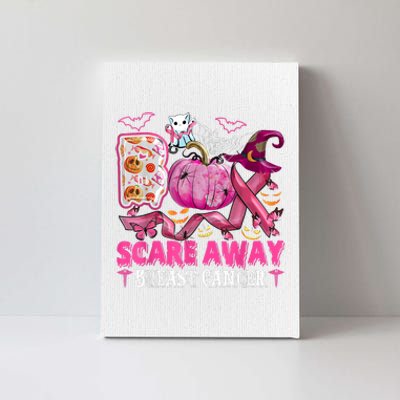 Boo Scare Away Breast Cancer Pink Ribbon Spider Halloween Canvas