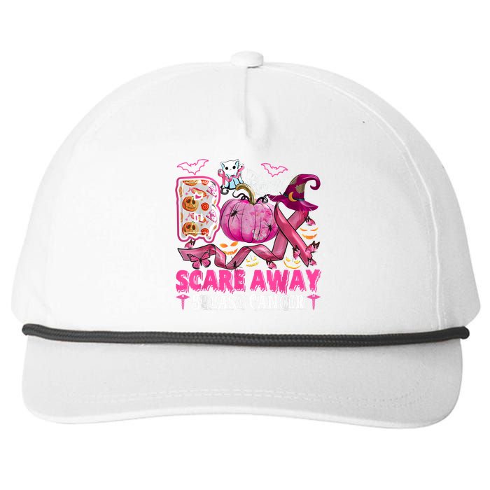 Boo Scare Away Breast Cancer Pink Ribbon Spider Halloween Snapback Five-Panel Rope Hat